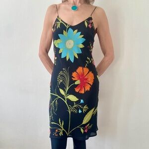 Gorgeous Bright Floral Silk Dress